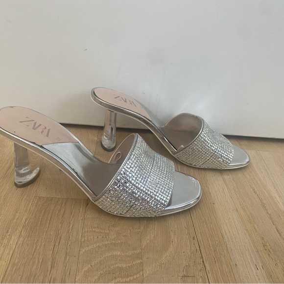 Silver sparkle heels ZARA - Picture 3 of 3